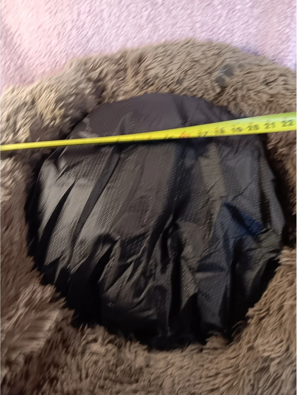 Large Donut Round Plush Pet Bed in Brown